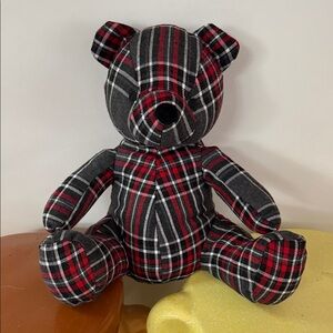 Morgan Home Plaid Door Stopper Bear